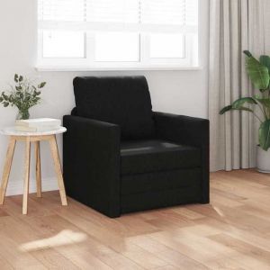 BEWI®Canapé-lit/Sofa Bed - 2 PERSONNES - clic-clac avec coussin Noir 74 x 77 x 81 cm tissu &FR74314
