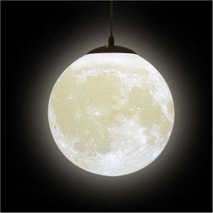 3D Lune Lustre-Lune Plafonnier Lune Lustre Planète Plafonnier Suspendu Lune Lampe Restaurant Bar Ameublement YYV