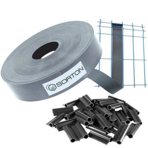 Kit Lamelle Occultante PVC Rouleau Occultant Brise Vue Cache Cloture En Panneau Grillage Rigide Pour Jardin 46MM x 70M CLIPS