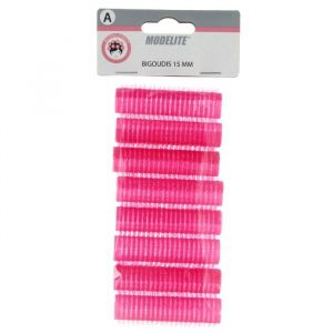 Bigoudis scratch auto-fixants 15mm x8 Fuchsia