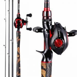 198 m et main gauche--Canne &Agrave; P&ecirc;che Casting De 1.98m Combo Portable 4 Sections Et 17 + 1bb Ensemble De Mo