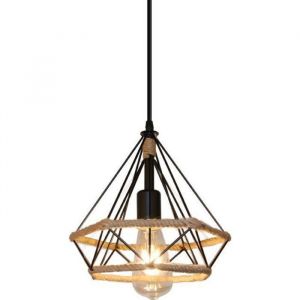 Suspension dextérieur - Lustre rétro - 25 cm - Métal - Noir - Style Campagne