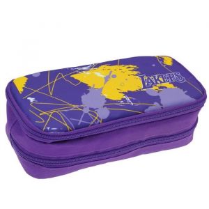 Trousse - NBA - Lakers - 2 Compartiments - Zippée - Blanc - Enfant