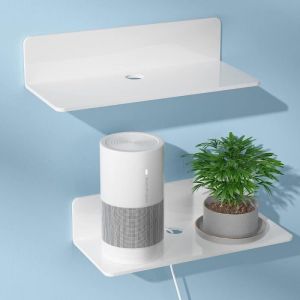 Etagere Murale Blanche Etagere Murale sans Percage Extensible- 23cm Etagere sans Percer en Acrylique pour Chambre Salle de Bains