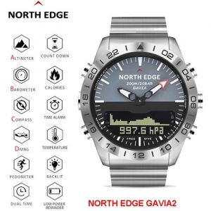 NORTH EDGE GAVIA2 Montre Numérique de Sport Altimètre Boussole Militaire Armée Luxe Etanche 200m pour Plongée