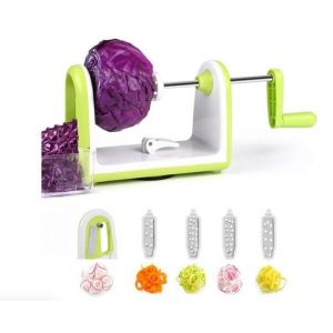 Spiraliseur De L&eacute;gumes &agrave; 4 Lames Rapeuse L&eacute;gume Manuelle Courgette P&acirc;tes et nouilles Spaghetti Spiralizer am&eacute;lior&eacute;e Spiraliser