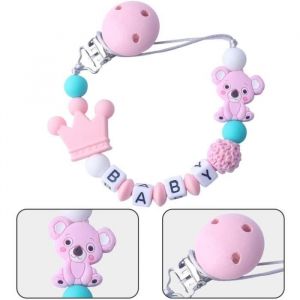 Attache  Bébé Attache Sucette Personnalisé Accroche Tetine Bebe Attache Tetine en Silicone Fille Et GarçOn