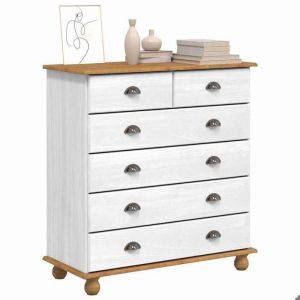 BEL-ACHAT* Buffet/Commode - Bahut Meuble Enfilade - Fonction daffichage ASKIM Blanc 91x40x955 cm - Bois de pin massif Prom6956517