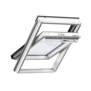 VELUX Fenêtre de toit GGL SK06 2054 (114 x 118cm) bois avec vitrage 54F et raccord ardoise VELUX EDL 0000