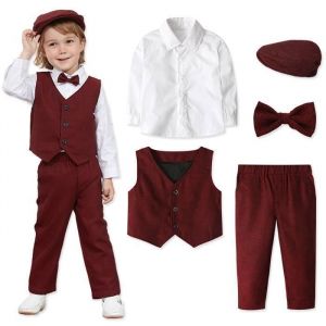 Costume Enfant Garcon Mariage Vestons 3pcs V&ecirc;tements Smoking Eglise P&acirc;ques B&eacute;n&eacute;diction Formel Tenue Manches Longues 12 Mois &agrave; 4 Ans