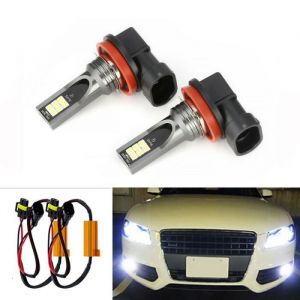 BLANC - 2 Ampoules Led H11 H8 Pour Voiture Phare De Conduite Sans Erreur Pour Audi A3 A4 A5 S5 A6 Q5 Q7 Tt