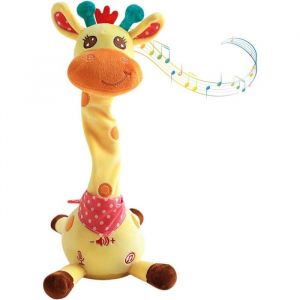 Peluche Giraffe Dansante Parlante Enfant Jouet Musical R&eacute;p&eacute;titeur Rechargeable Jouet Interactif Cadeau Anniversaire No&euml;l 35 cm