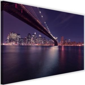 Tableau Décoration Murale New York de nuit 60x40 cm Impression sur Toile pour la maison Salon Chambre Style moderne