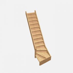 Normandie - Escalier quart tournant à gauche avec contremarches