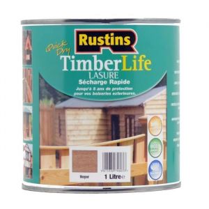 Lasure noyer à séchage rapide pour le bois extérieur et les terrasses avec protection UV 5 ans - 12m²L - 1L