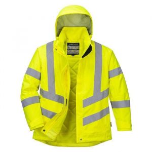 Parka de travail hiver haute visibilité matelassée Femme Portwest - Jaune Fluo