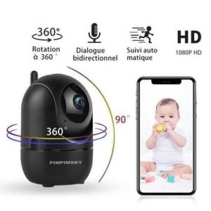 Babyphone vid&eacute;o Wi-Fi cam&eacute;ra Cam&eacute;ra Moniteur B&eacute;b&eacute; sans Fil vid&eacute;o HD avec d&eacute;tecteur de mouvement automatique &agrave; vision de nuit