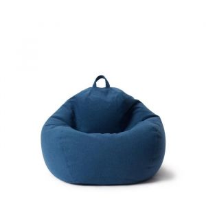 Lumaland Pouf Poire Comfort Line M - Fauteil Poire Intérieur - Housse Lavable 120 L - 70 x 80 x 50 cm Bleu foncé