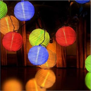 Guirlande Lumineuse Solaire 53M 20LEDs - Marque - Boule Ext&eacute;rieur LED Papier Lampion Multicolore - &Eacute;tanche