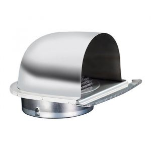 150mm Grille Aeration de Ventilation Inox Grille de Hotte Cheminée Ronde Extérieur Grille Daération U avec Filet Anti-insecte