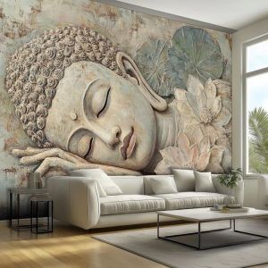 Papier Peint Motif Statue De Bouddha Papier Peint Panoramique Tableaux Photo Muraux Utilis&eacute; Pour Chambre Salon D&eacute;coration 350x256cm