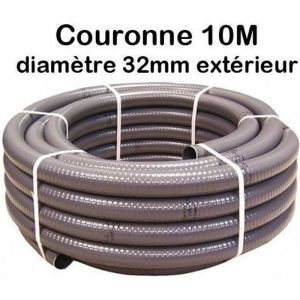 Couronne Rouleau 10m Tuyau Piscine PVC Pression Souple Semi-Rigide &agrave; coller diam&egrave;tre &Oslash; 32mm ext&eacute;rieur 32cm 32 mm
