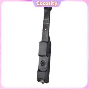 Cocosity Guitare de voyage 7 frettes Smart Electric Guitar Pratique silencieuse Taille num&eacute;rique instruments guitare Noir