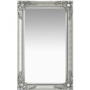 Miroir mural - BEL - Baroque - Argenté - 50x80 cm - Bois et verre