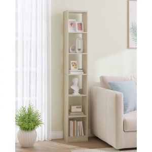 Biblioth&egrave;que &Eacute;tag&egrave;re de Rangement Meuble Cube pour Salon Bureau Chambre Style Scandinave 24 x 30 x 1844 cm Beige Ch&ecirc;ne