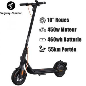 Trottinette électrique Segway-Ninebot F2 Pro - 450W moteur - 55 km maximale - 36 V 12.8 Ah batterie - 10 pneus - TCS antipatinage
