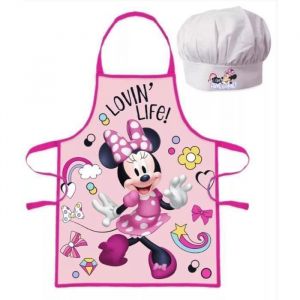 Tablier de cuisine enfant - Disney - Minnie - 2 pi&egrave;ces - 100% polyester - Multicolore