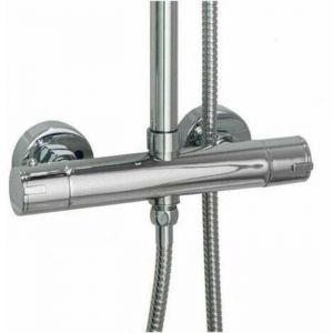 Mitigeur douche thermostatique 2 sorties mitigeur thermostatique pour douche et colonne chrom&eacute; laiton anti-br&ucirc;lure