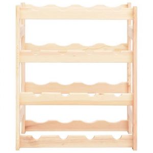 Casier à bouteilles - AKOZON - Pinède - 16 bouteilles - Bois massif - 43x25x54 cm