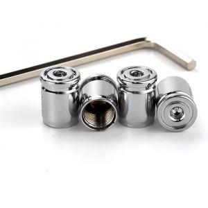 4 Pièces Bouchons de Valve de Pneu Capuchon de Valve Auto Antivol Bouchons de Valve Couvre-Valve Universel pour Voitures