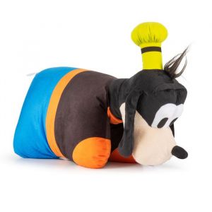 Coussin Peluche 2 en 1 - Disney - Dingo - Ultra-doux - Fermeture Velcro - Multicolore