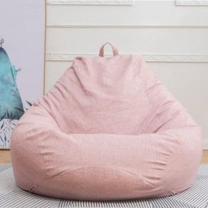 Pouf sans garniture - Pouf de jeu pour petits enfants - Housse de pouf rose en polycoton pour salon - Usage int&eacute;rieur et ext&eacute;rieur