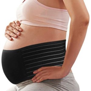 Ceinture de maternité Ceinture de Grossesse Lombaire Dos Abdominal Support pour Femme Enceinte(One Size Noir)