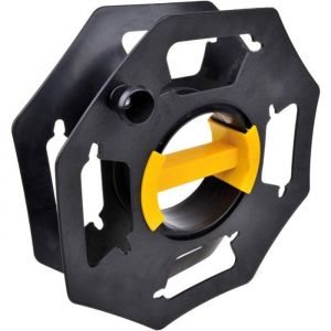 Caravan Enrouleur de c&acirc;ble Manuel Vide pour Le Camping et Le m&eacute;nage jusqu&agrave; 25 m de c&acirc;ble en Plastique Noir et Jaune