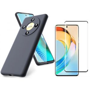 Coque Pour Honor Magic 6 Lite 5G Silicone Noir + Verre Trempe Little Boutik©