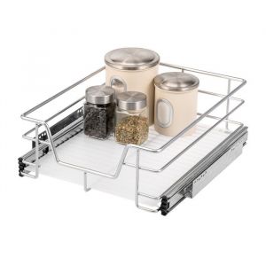 bremermann Tiroir télescopique 45 cm avec étagère tiroir de cuisine pour équipement ultérieur tiroir darmoire en métal chromé