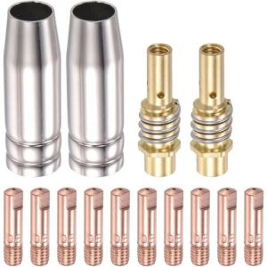 Fondre Inert-Gaz (MIG) Torche Soudure Accessoire Trousse 0.8mm Conductive Contact Astuce Buse Connexion Barre 15AK Consumables 14