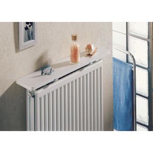 Tablette pour radiateur - Blanc/Hacienda - 50x12cm - r&eacute;versible -en m&eacute;dium m&eacute;lamin&eacute;