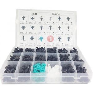 299pcs Clips Agrafe Plastique Rivets Garnissages Pare-chocs Panneaux de Portes Auto Voiture Universel avec Bote De Rangement PZCC