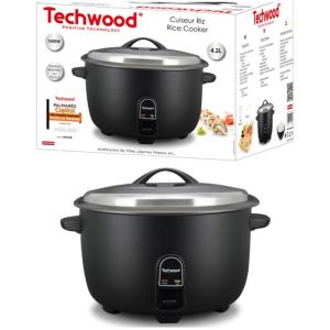 Cuiseur à Riz - Noir - 4.2L - 1600W - Cuve amovible - Couvercle en inox - Arrêt automatique