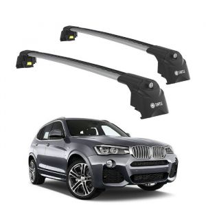 Barres de Toit TURTLE AIR-2 BMW X3 F25 2011 2012 2013 2014 2015 2016 2017 (SUV) Argent