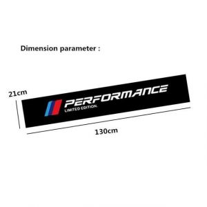 Autocollant de style pour pare-brise - BMW - Noir - 130cm x 20cm - Résistant à la température - Étanche