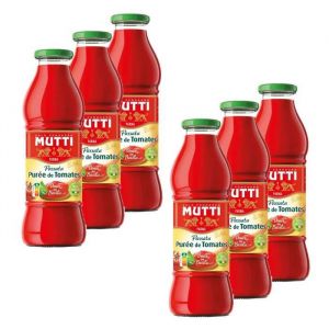 Mutti - Lot 6x Purée de tomate au basilic - Bouteille 700g