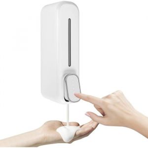 Distributeur de savon mural 300 ml Gel douche Distributeur de savon manuel Shampoing pour douche Distributeur de savon sans per&ccedil;age