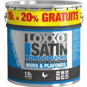 Peinture - LOXXO - Monocouche - Blanc - Satiné - 12 L