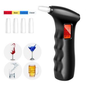 Alcootest Électronique Portable Éthylotest Testeur dalcool Numérique Écran LCD avec 5 Embouchures Haute Sensibilité